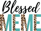 Discover Blessed Meme (Leopard/Turquoise) Apparel & Such T-Shirts