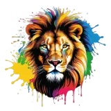 Discover Lion Head Colorful Splash Paint T-Shirts