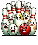 Discover Cartoon Scared Bowling Pins Funny Sport Meme T-Shirts