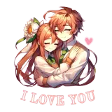 Discover 'I Love You' Anime Couple T-Shirts