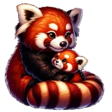 Discover Mama and Baby Red Panda T-Shirts