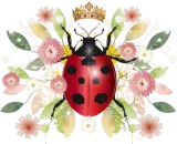 Discover red glowing ladybug with crown and flowers T-Shirts