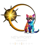 Discover Newport Vermont 2024 Eclipse Souvenir Funny Cat T-Shirts