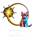 Discover Norwalk Ohio 2024 Eclipse Souvenir Funny Cat T-Shirts