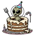 Discover Alien Emerging from Birthday Cake T-Shirts