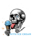 Discover Skull enjoying ice cream T-Shirts