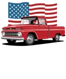 Discover Classic Red Pickup Truck Patriotic American Flag T-Shirts
