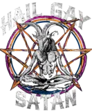 Discover Funny Hail Gay Satan LGBT Goth Gay Pride Baphomet T-Shirts