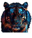 Discover Red and Blue Tiger Fierce and Vivid Animal Art T-Shirts