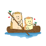 Discover cute hedgehog couple on boat T-Shirts