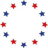 Discover Blue and red stars in a circle, vector T-Shirts