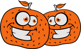 Discover 2 oranges comic cartoon face grin funny team buddi T-Shirts