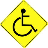 Discover Wheelchair Caution Sign Black Free Clipart Icon T-Shirts