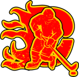 Discover red yellow flame Calgary burning hockey man T-Shirts