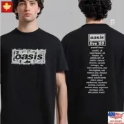 Oasis Live 25 Tour T-Shirt Box Logo UK Design With Tour Dates 2025 Reprint