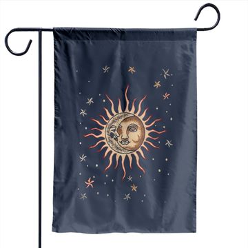 Discover Vintage Sun And Moon Graphic Garden Flag