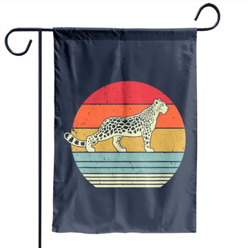 Discover Snow Leopard Garden Flag. Retro Style Garden Flag