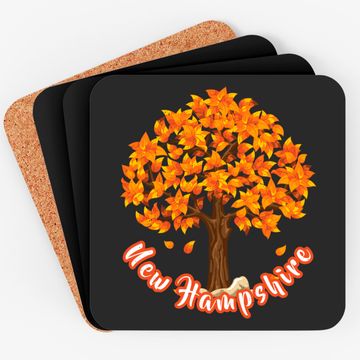 Discover Distressed Visit New Hampshire Autumn Leaves Leaf Peeping Coaster