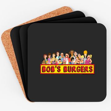 Discover Bob's Burgers All Characters Group Shot Logo Coasters