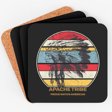 Discover Apache Tribe Native American Indian Proud Retro Sunset - Apache - Coasters