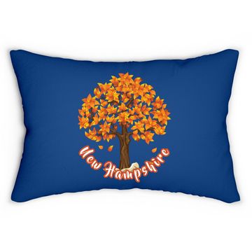 Discover Distressed Visit New Hampshire Autumn Leaves Leaf Peeping Lumbar Pillow