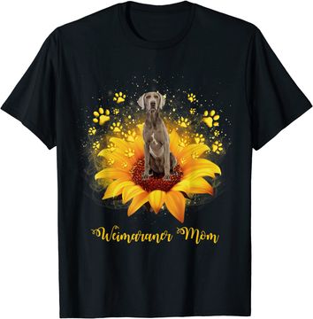 Discover Weimaraner Mom Sunflower With Dog Paw Long Sleeves
