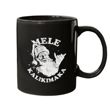 Discover Retro Christmas Mele Kalikimaka Santa Shaka Hawaii  Coffee Mug