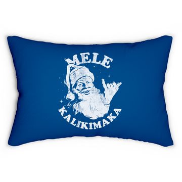 Discover Retro Christmas Mele Kalikimaka Santa Shaka Hawaii Lumbar Pillow