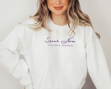 Discover Embroidered Speak Now Taylo version Sweatshirt, Eras Tour Sweatshirt