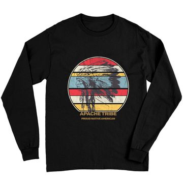 Discover Apache Tribe Native American Indian Proud Retro Sunset - Apache - Long Sleeves