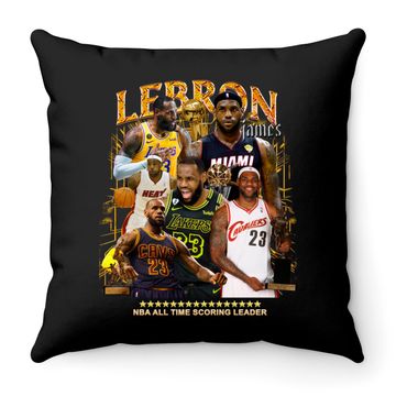 Discover LeBron James Basketball Vintage Graphic Throw Pillows - LeBron James Vintage Classic Retro Throw Pillows