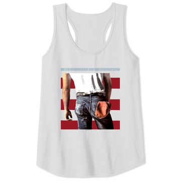 Discover Vintage Bruce Springsteen White Graphic Tank Tops