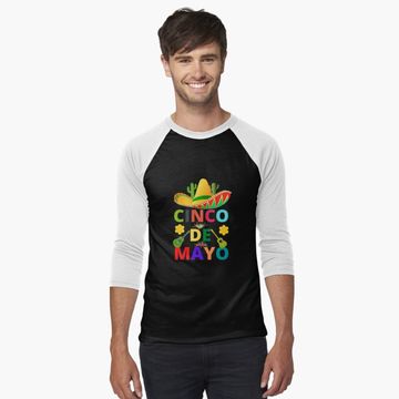 Discover Happy Cinco De Mayo Celebration Baseball ¾ Sleeve T-Shirt