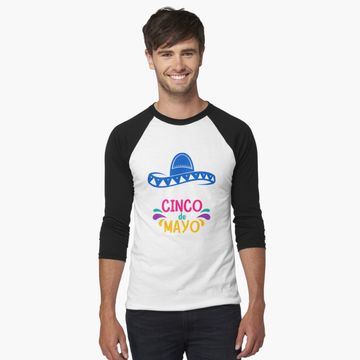 Discover Mexican Celebration Baseball ¾ Sleeve T-Shirt