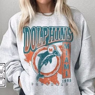 Discover Vintage Miami Dolphin Football Sweatshirt