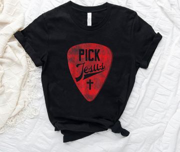 Discover Pick Jesus - Christian Music Pastor Guitar T-shirt