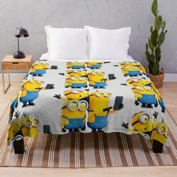 Discover Minion Cartoon Throw Blanket, Comfortable Blanket for Men, Women, Kids, Home Decor Gift Ideas