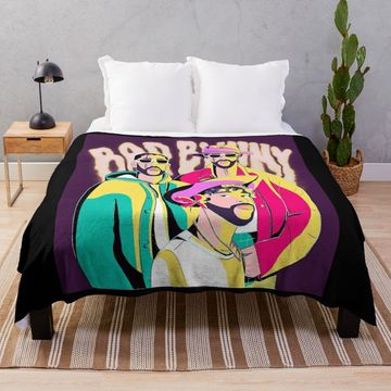 Discover Bad bunny Tour Soft Throw Blanket, Comfortable Blanket for Men, Women, Kids, Trending Tour Merch