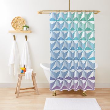Discover Geodesic Sphere, Blue Shower Curtain