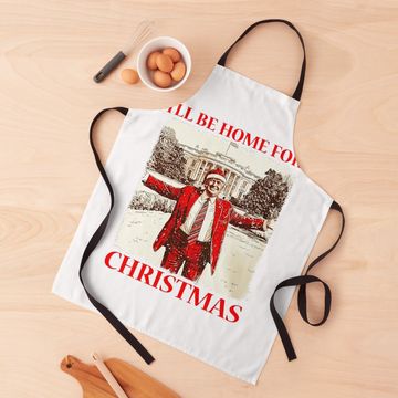 Discover Funny Trump I'll Be Home For Christmas Apron