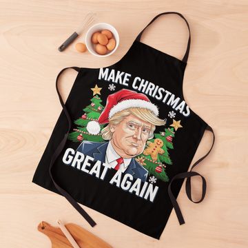 Discover Funny Trump 2024 Make Christmas Great Again Gift  Apron
