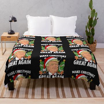 Discover Trump Make Christmas Great Again Ugly Christmas Sweaters Throw Blanket
