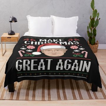 Discover Make Christmas Great Again Throw Blanket