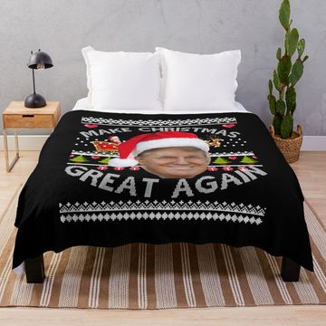 Discover Make Christmas Great Again Throw Blanket