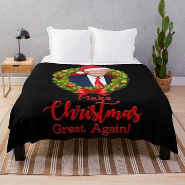 Discover Make Christmas Great Again Throw Blanket