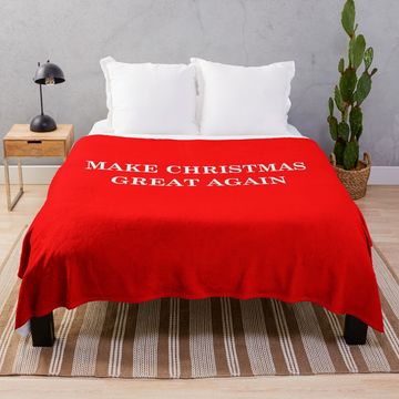Discover Make Christmas Great Again. Text Based Typography Design Throw Blanket