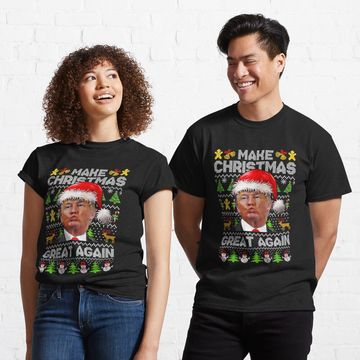 Discover Make Christmas Great Again Xmas Funny Trump Pajamas Ugly Classic T-Shirt