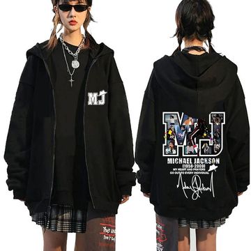 Discover Classic Vintage Michael Jackson Double Sided Zipper Hoodie | Unisex Zip Up Jacket