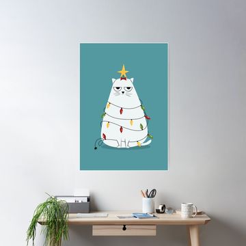 Discover Grumpy Christmas Cat Poster