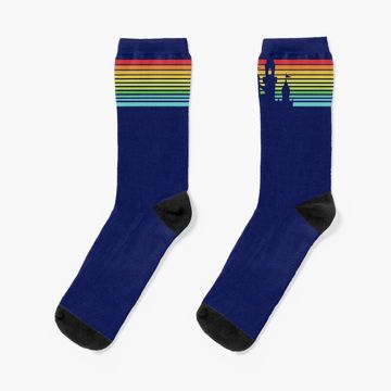Discover Retro Castle Stripes Socks